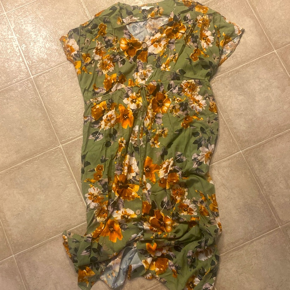 Oddy maxi dress. Size L. Green floral. Perfect condition.
